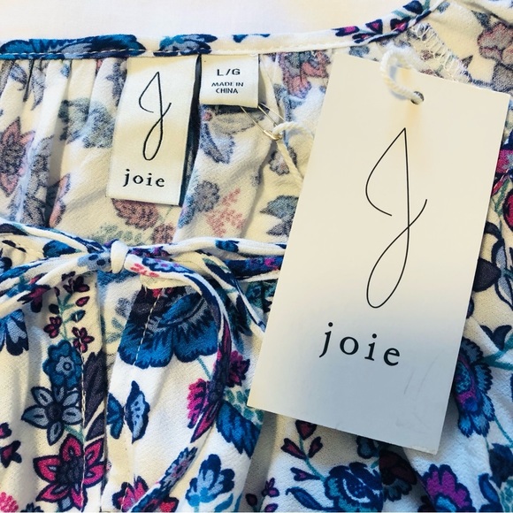 Joie Large Peasant Style Crop Top Ballon Sleeves Boho - Picture 13 of 16